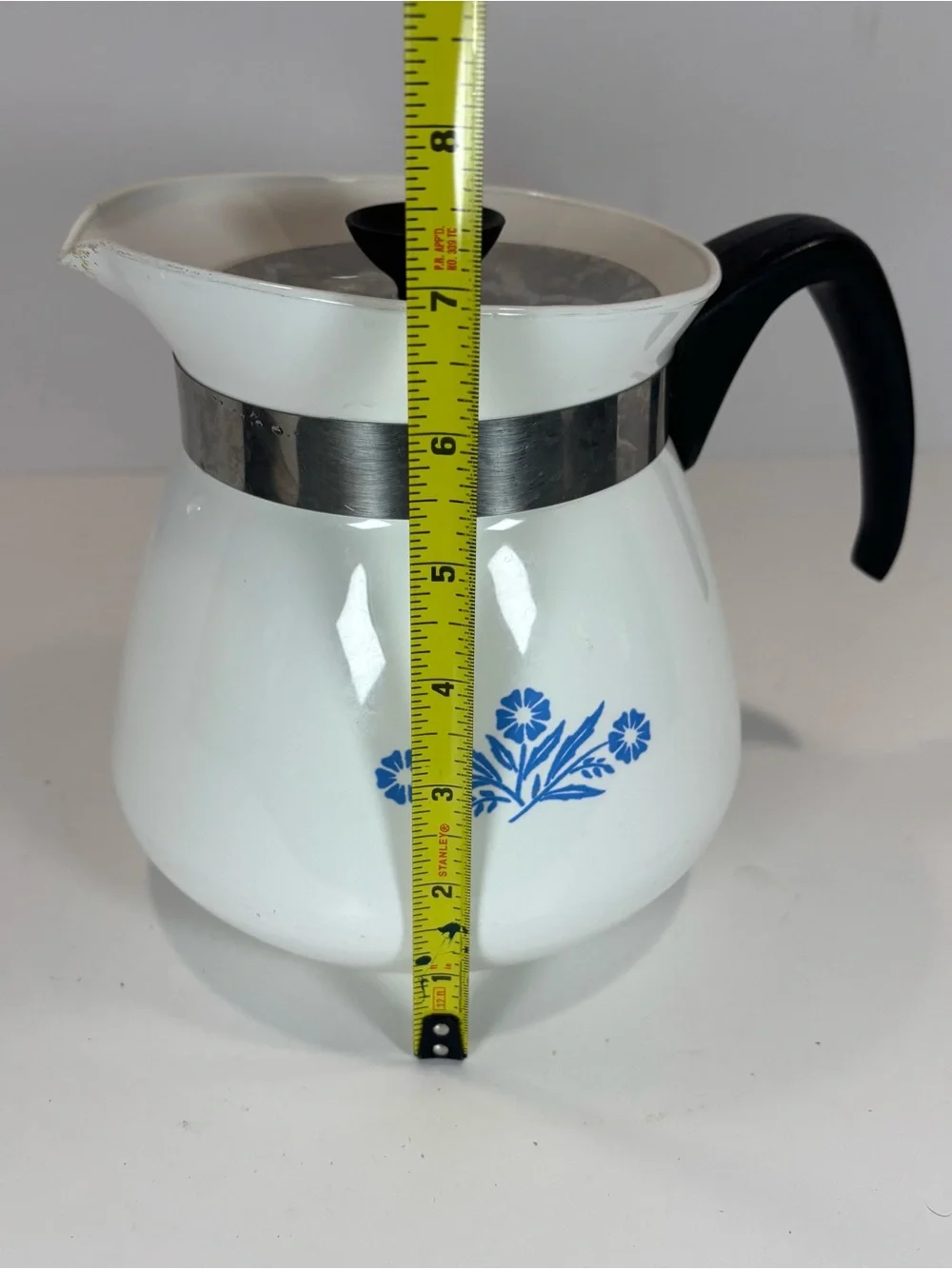 RARE Backstamp 1960s Vintage Corning Ware Blue Cornflower 6 Cup Teapot with Lid